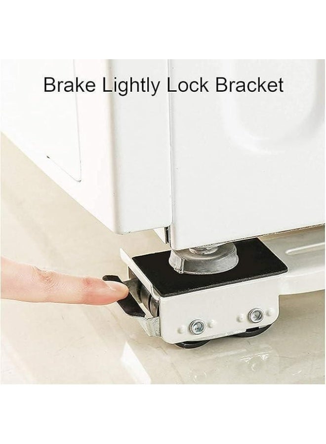 قاعدة غسالة وثلاجة متحركة قابلة للتعديل - حامل معدني بعجل للأجهزة الثقيلة والأثاث - مقاس (46 سم إلى 72 سم) - حمولة 227 كجم - Image 5